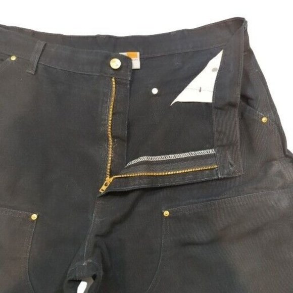 Vtg Carhartt Men's B01 BLK Double Knee Carpenter Jeans 40x30 USA Loose Original - Picture 5 of 10